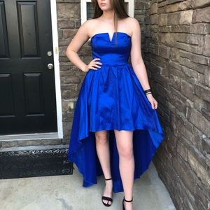 Blue homecoming prom dress